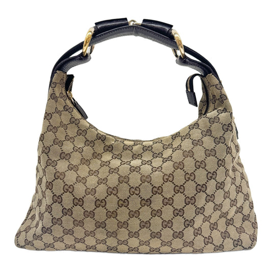 Horsebit Brown GG Canvas Shoulder Bag