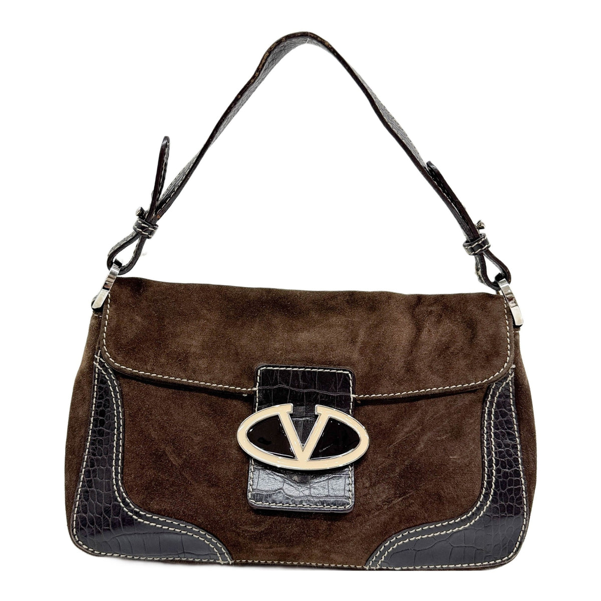 Brown Suede Shoulder Bag