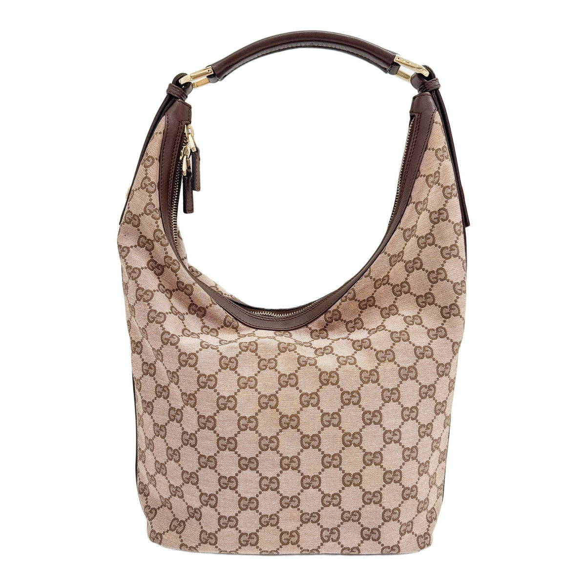 Charmy Brown GG Canvas Hobo Bag