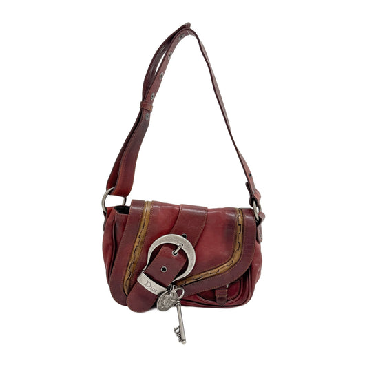 Mini Gaucho Red Leather Shoulder Bag