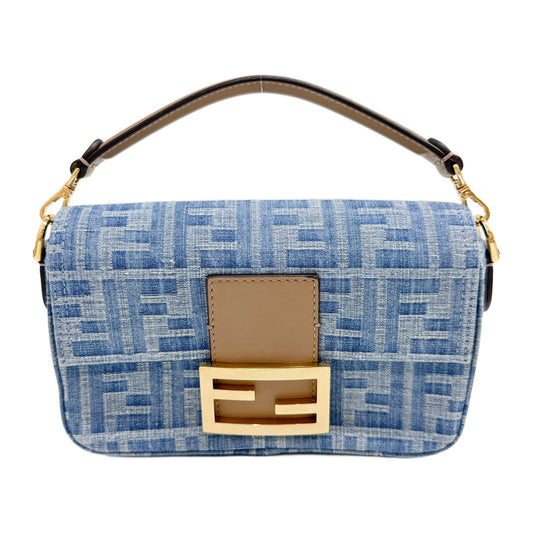 Mini Baguette Blue Zucca Denim Two Way Bag
