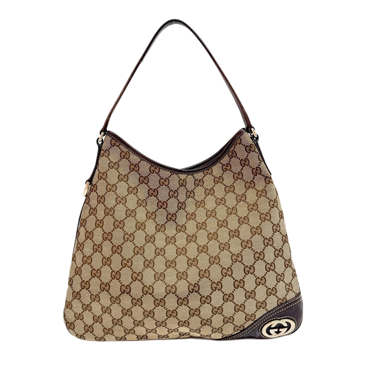 New Britt Brown GG Canvas Shoulder Bag