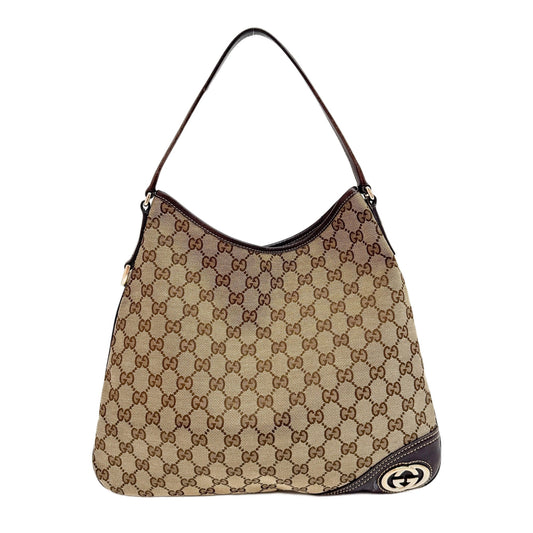 New Britt Brown GG Canvas Shoulder Bag