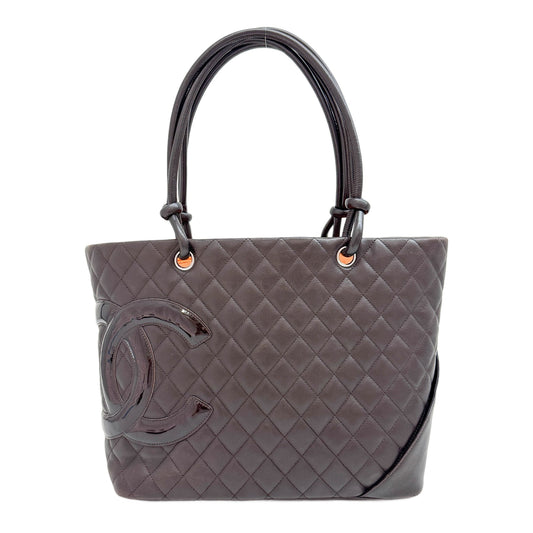Cambon 2005-2006 Matelasse Brown Leather Tote Shoulder Bag