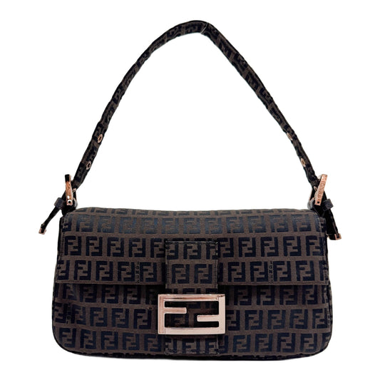 Baguette Dark Brown Zucchino Canvas Shoulder Bag