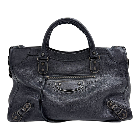 City Black Leather Two Way Bag