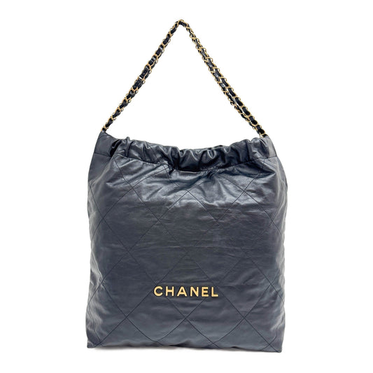 Large Chanel 22 2021-2026 Matelasse Black Leather Tote Bag