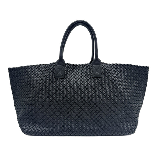 Cabat Intrecciato Black Leather Tote Bag