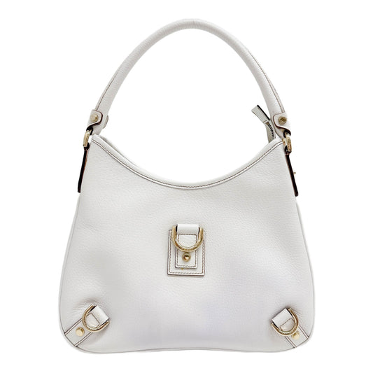 Abbey D-Ring White Leather Shoulder Bag