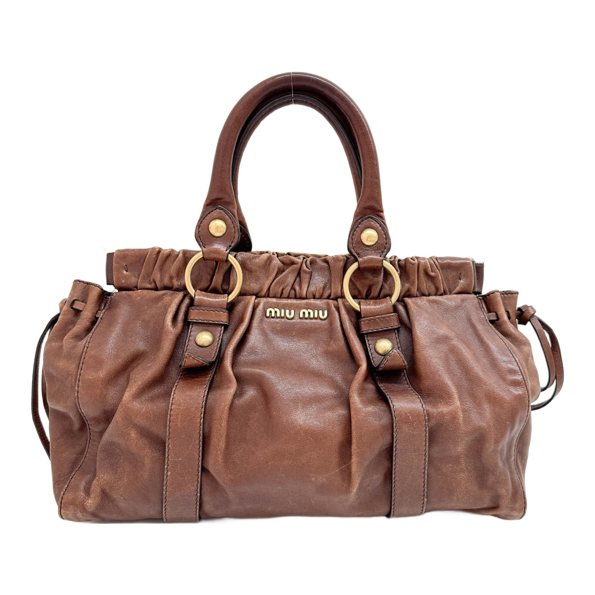 Vitello Brown Leather Two Way Bag