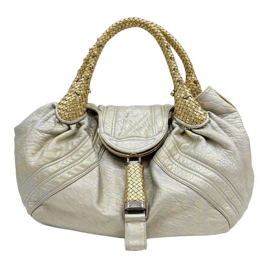 Spy Metallic Silver & Gold Leather Shoulder Bag