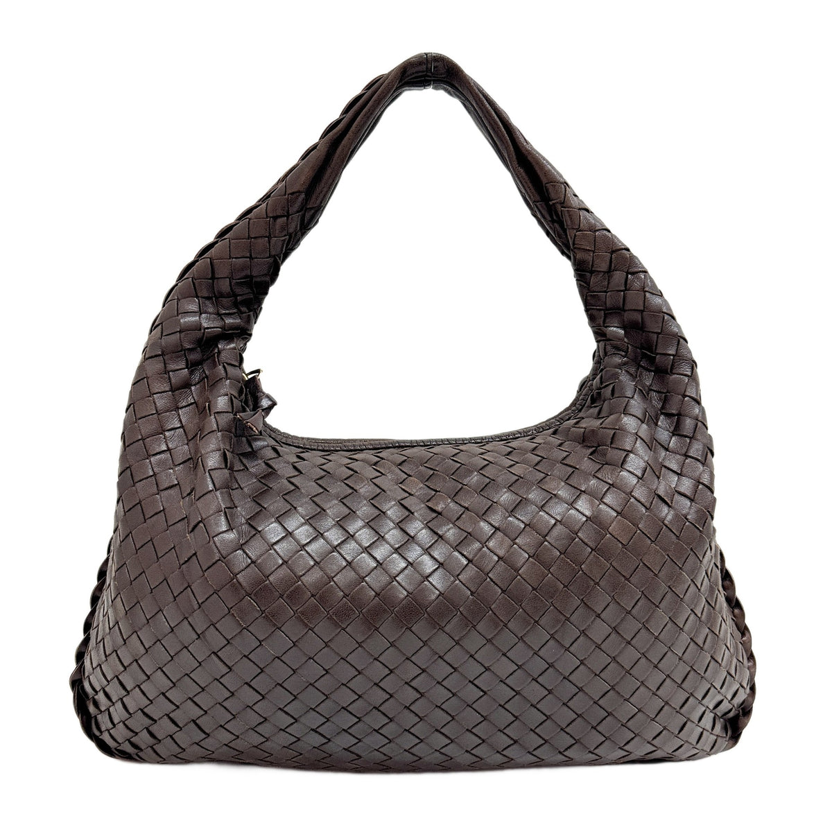 Veneta Intrecciato Brown Leather Shoulder Bag
