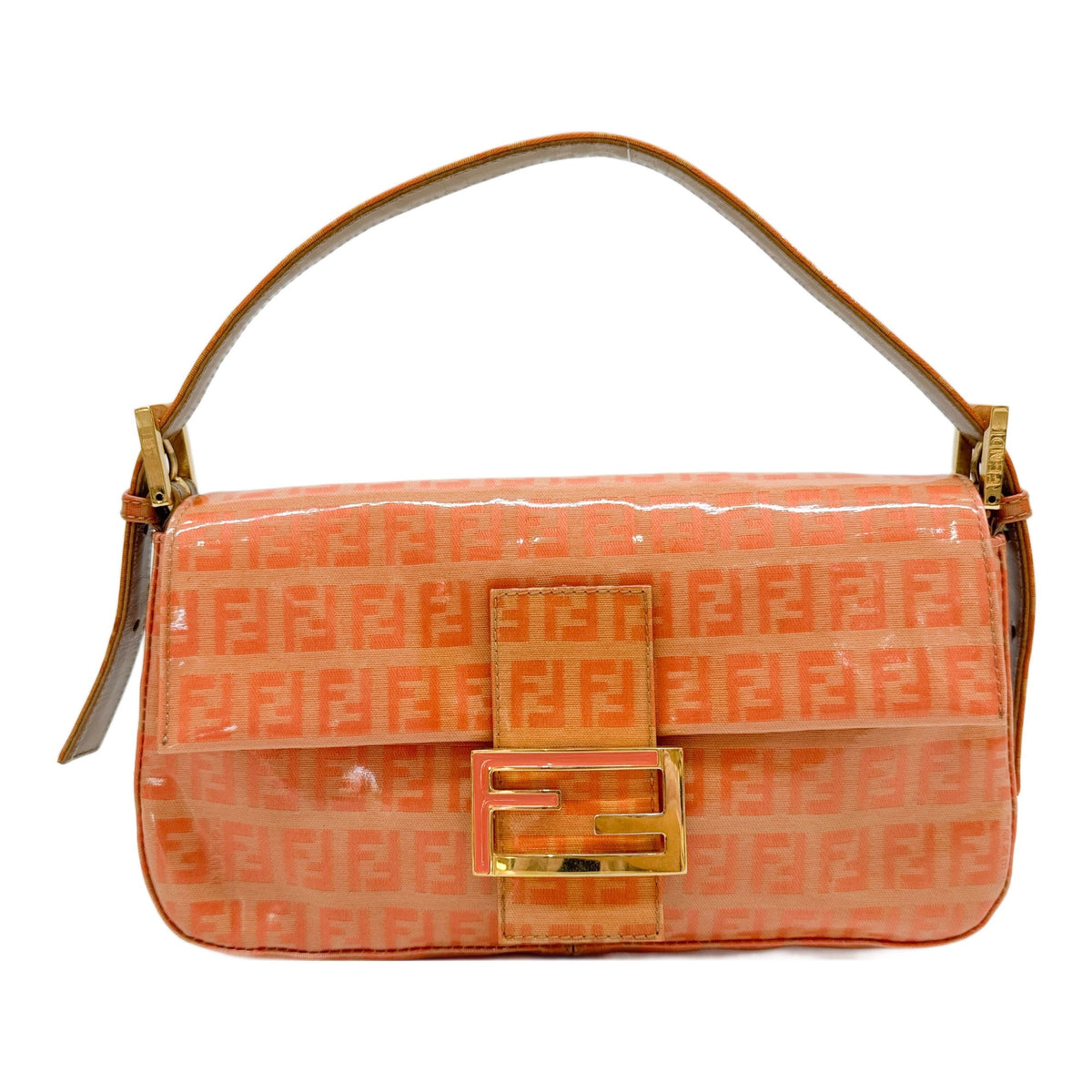 Baguette Orange Zucchino Coated Canvas Shoulder Bag