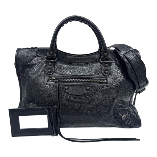 The City Black Leather Two Way Bag