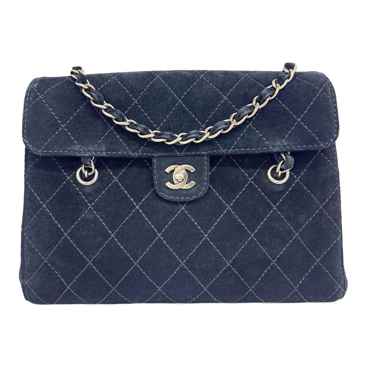 Matelasse Black Suede 2002-2003 Chain Shoulder Bag