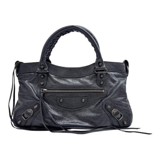 The First Black Leather Two Way Bag