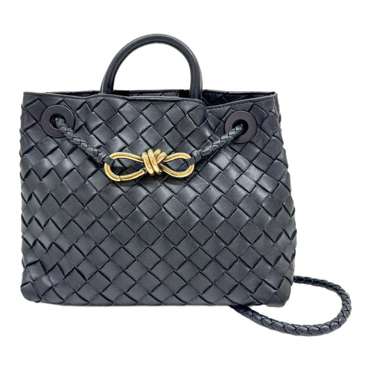 Small Andiamo Black Intrecciato Leather Two Way Bag