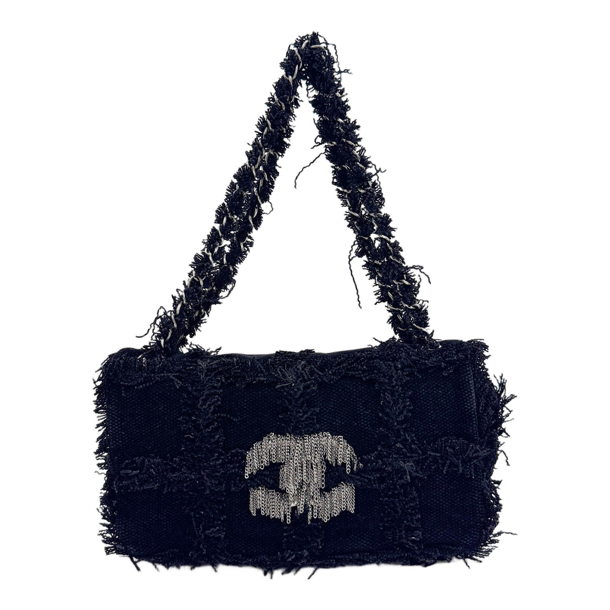 Medium Nature Flap 2006-2008 Black Tweed Shoulder Bag