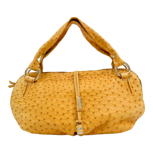 Bittersweet British Orange Ostrich Embossed Leather Shoulder Bag