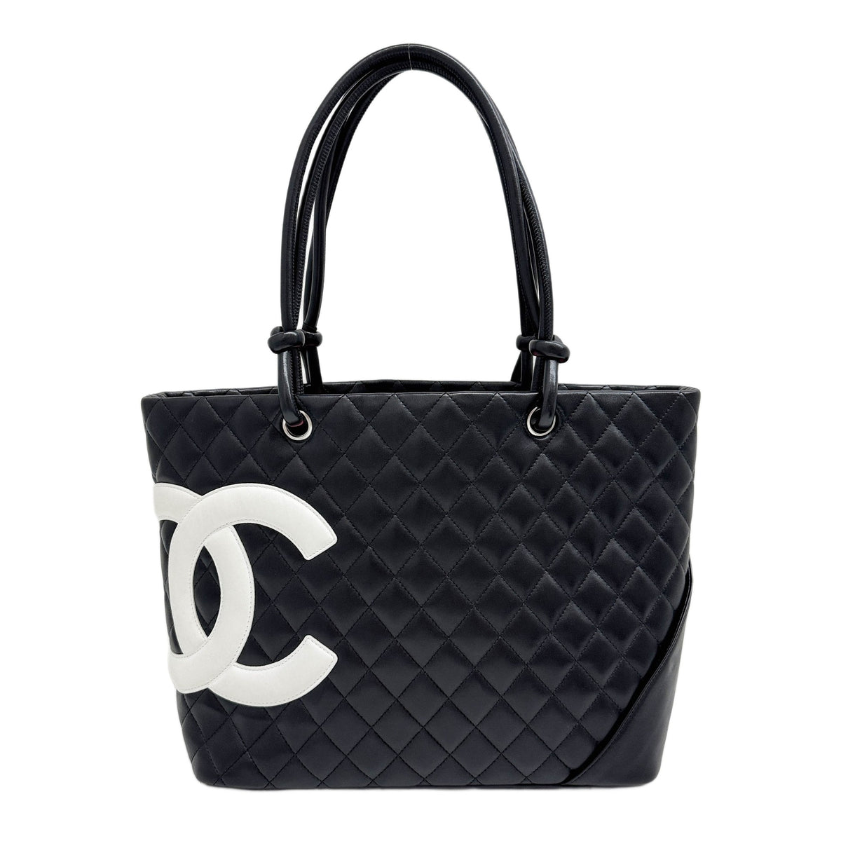 Cambon 2005-2006 Matelasse Black Leather Tote Bag