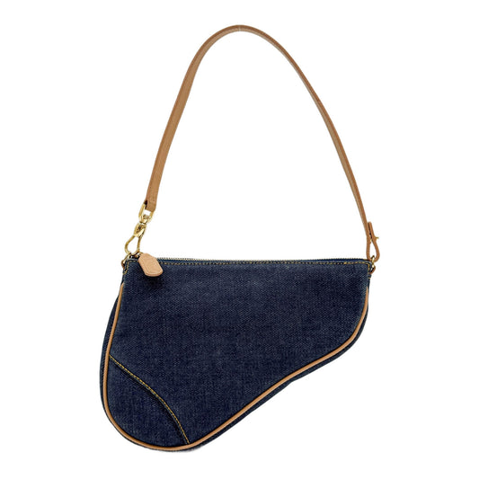 Saddle Pouch Blue Denim Shoulder Bag