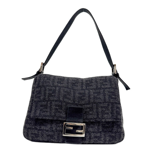 Mamma Baguette Grey Cashmere Shoulder Bag