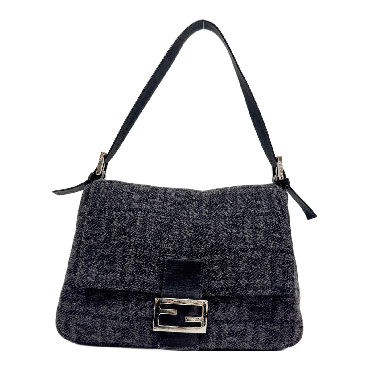 Mamma Baguette Grey Cashmere Shoulder Bag