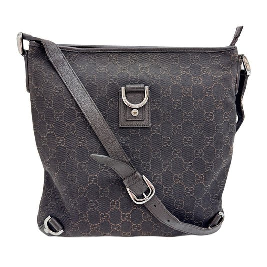 Abbey D-Ring Dark Brown GG Canvas Crossbody Bag