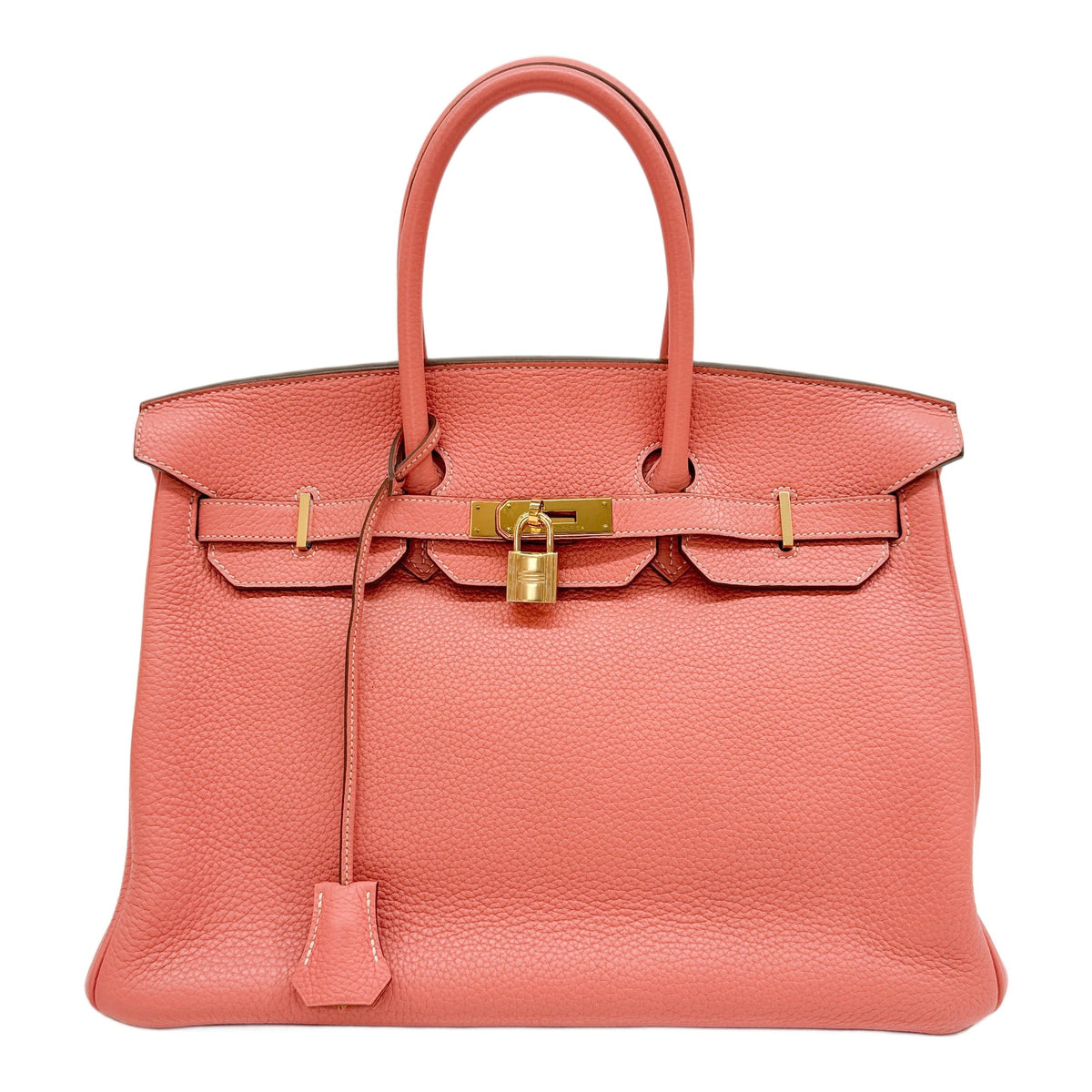 Birkin 35 Salmon Pink Togo Leather Handle Bag