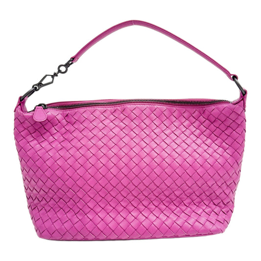Intrecciato Purple Leather Shoulder Bag
