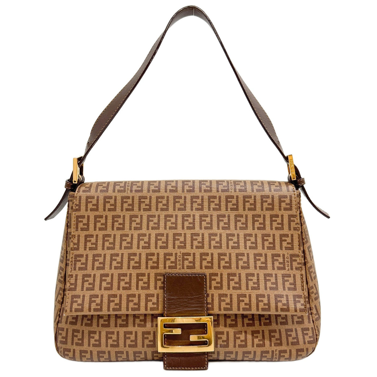 Mamma Baguette Light Brown Zucchino Coated Canvas Shoulder Bag