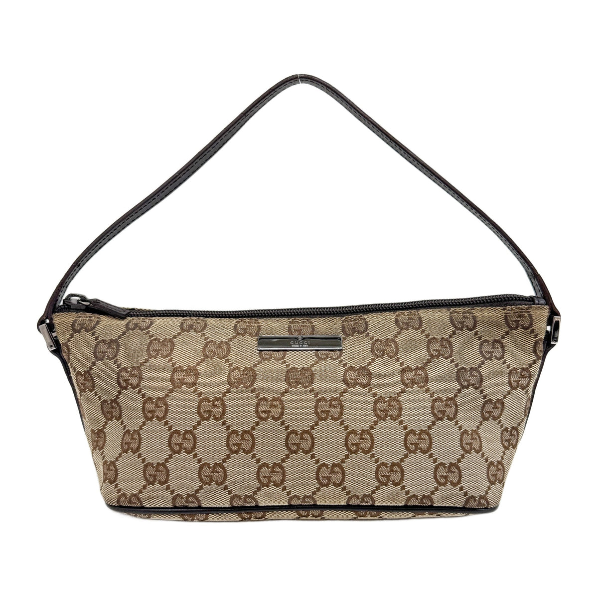 Boat Brown GG Canvas Hand Bag with Dark Brown Trim