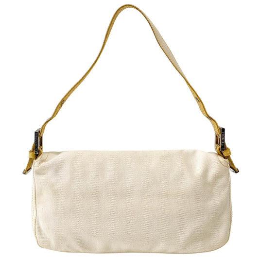 FENDI Baguette Beige Cotton Canvas & Yellow Phyton Leather Shoulder Bag, in , Sold by HIVE PRELOVED - Shoulder Bags, ,