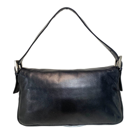 FENDI Baguette Black Leather Shoulder Bag Green / Silver Hardware, in , Sold by HIVE PRELOVED - Shoulder Bags, ,