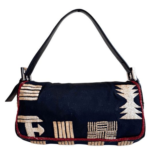 FENDI Baguette Black Neoprene Raffia Shoulder Bag, in , Sold by HIVE PRELOVED - Shoulder Bags, ,