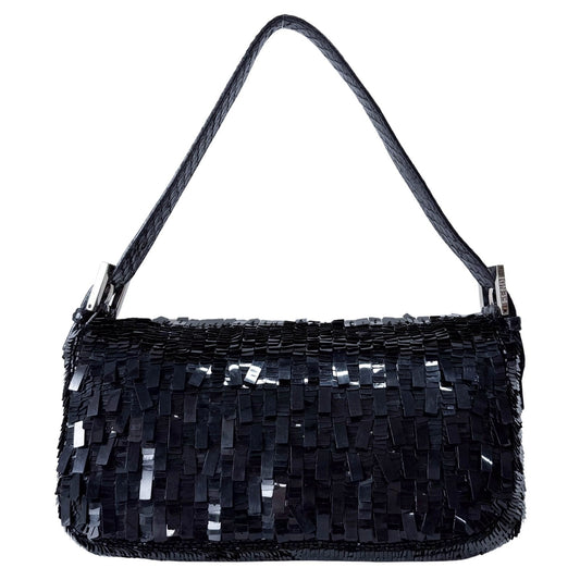 FENDI Baguette Black Sequin Shoulder Bag, in , Sold by HIVE PRELOVED - Shoulder Bags, ,