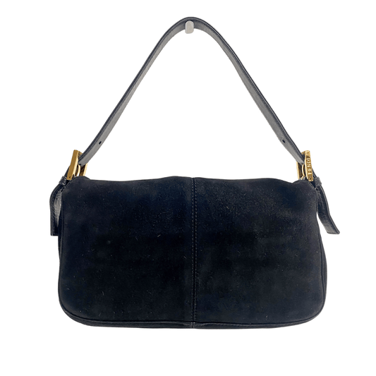 FENDI Baguette Black Suede Gold Hardware Shoulder Bag, in , Sold by HIVE PRELOVED - Shoulder Bags, ,