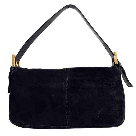 FENDI Baguette Black Suede Shoulder Bag, in , Sold by HIVE PRELOVED - Shoulder Bags, ,