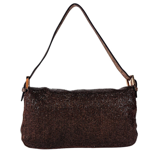 FENDI Baguette Brown Beaded Shoulder Bag, in , Sold by HIVE PRELOVED - Shoulder Bags, ,