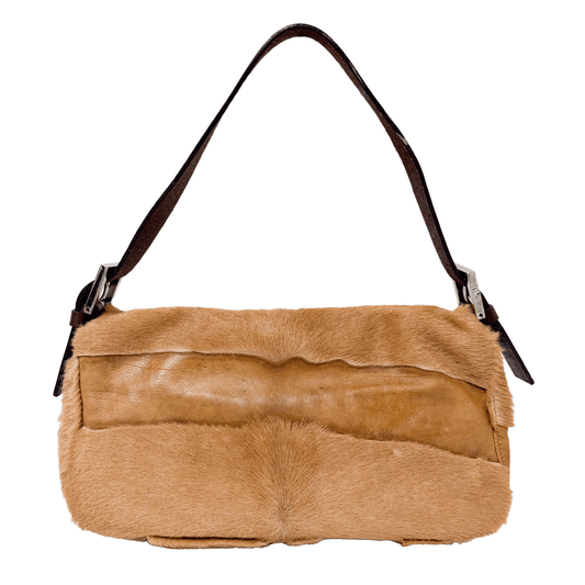 FENDI Baguette Brown Leather and Pony Hair Shoulder Bag, in , Sold by HIVE PRELOVED - Shoulder Bags, ,