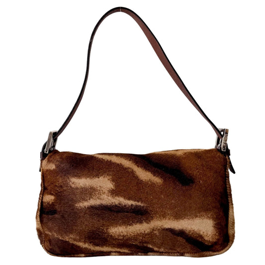 FENDI Baguette Brown Pony Hair Shoulder Bag, in , Sold by HIVE PRELOVED - Shoulder Bags, ,