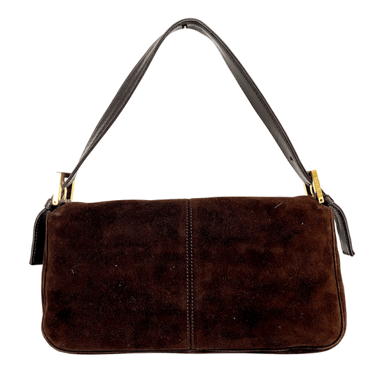 FENDI Baguette Brown Suede Shoulder Bag, in , Sold by HIVE PRELOVED - Shoulder Bags, ,