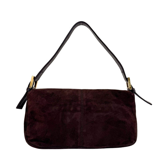 FENDI Baguette Brown Suede Shoulder Bag, in , Sold by HIVE PRELOVED - Shoulder Bags, ,