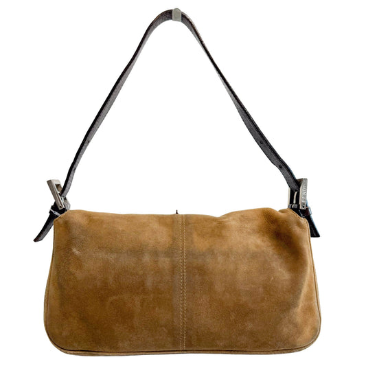 FENDI Baguette Brown Suede Shoulder Bag, in , Sold by HIVE PRELOVED - Shoulder Bags, ,