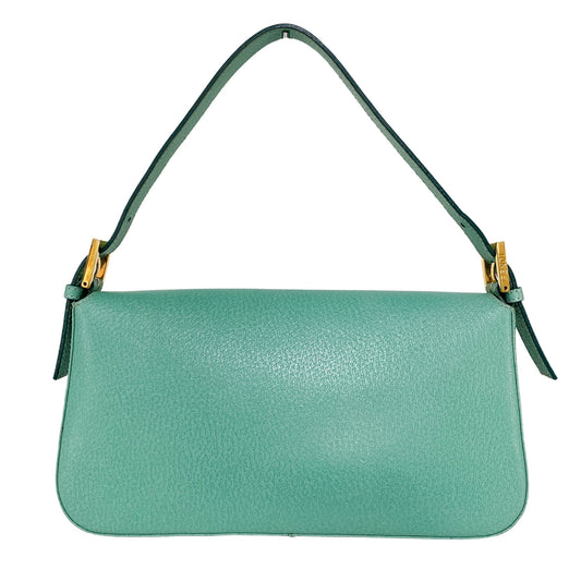 FENDI Baguette Emerald Green Leather Marble Hardware Shoulder Bag, in , Sold by HIVE PRELOVED - Shoulder Bags, ,