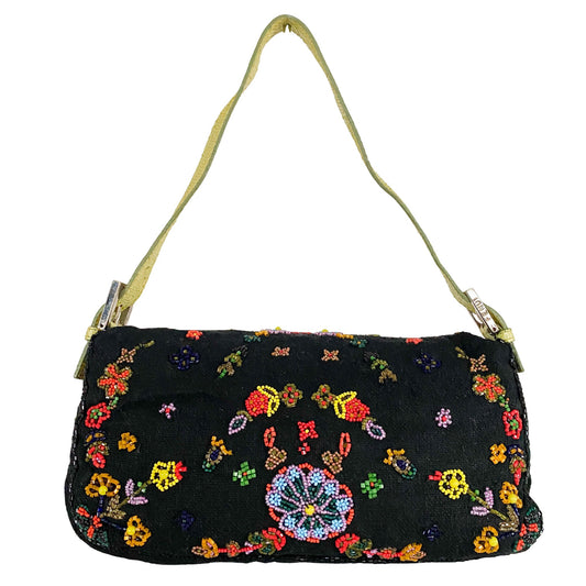 FENDI Baguette Floral Beaded Shoulder Bag, in , Sold by HIVE PRELOVED - Shoulder Bags, ,