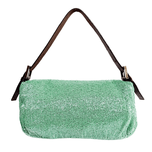 FENDI Baguette Green Beaded Shoulder Bag, in , Sold by HIVE PRELOVED - Shoulder Bags, ,