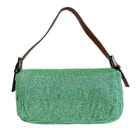 FENDI Baguette Green Beaded Shoulder Bag, in , Sold by HIVE PRELOVED - Shoulder Bags, ,