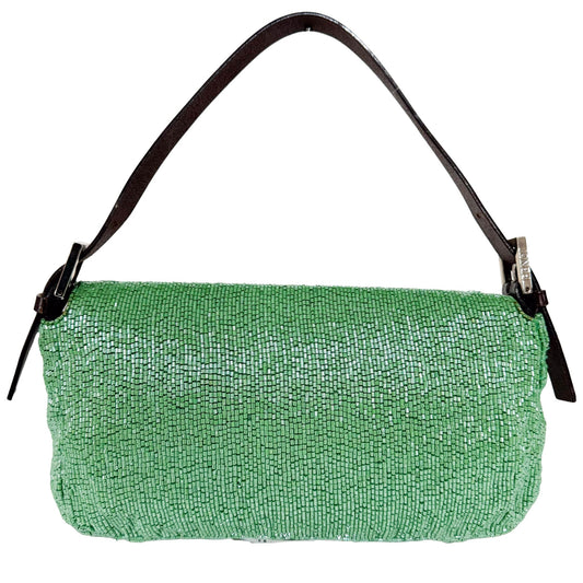 FENDI Baguette Green Beaded Shoulder Bag, in , Sold by HIVE PRELOVED - Shoulder Bags, ,