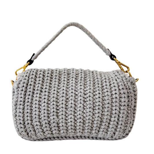 FENDI Baguette Grey Braided Wool with Zucca Interior Lining Shoulder Bag, in , Sold by HIVE PRELOVED - Shoulder Bags, ,